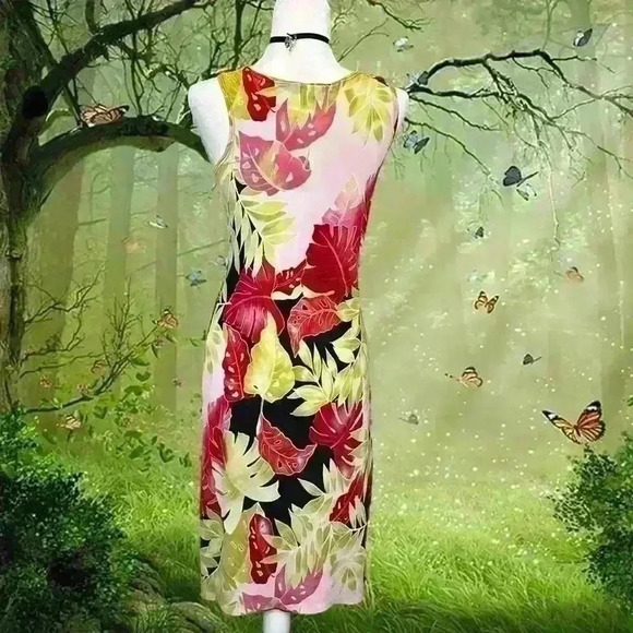 Y2K 90s Fairy MIDI Dress Green/Pink By Geri C. - Picture 6 of 11